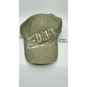 Von Dutch Sage Green Distressed Dad Hat Unisex Adjustable Retro Y2K